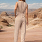 Tied Surplice Sleeveless Jumpsuit