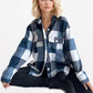 Plaid Button Up Long Sleeve Shacket