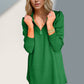 Double Take Textured Quarter Zip Long Sleeve Dress