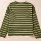 Striped Round Neck Dropped Shoulder Sweater