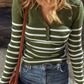 Striped Long Sleeve Knit Top