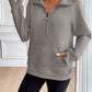 Ivy Lane Half Zip Raglan Sleeve Sweatshirt