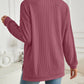 Slit Round Neck Long Sleeve Sweatshirt