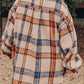 Plus Size Plaid Button Down Jacket