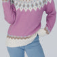 Geometric Round Neck Long Sleeve Sweater