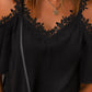 Lace Detail V-Neck Half Sleeve Blouse