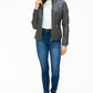 YMI Faux Layered Double-Zipper Jacket with Fuzzy Hood