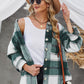 Plaid Button Up Dropped Shoulder Jacket