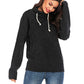 Drawstring Mock Neck Long Sleeve Sweater