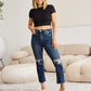 RFM Full Size Tummy Control Distressed High Waist Raw Hem Jeans