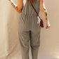 Drawstring Wide Strap Overalls with Pockets