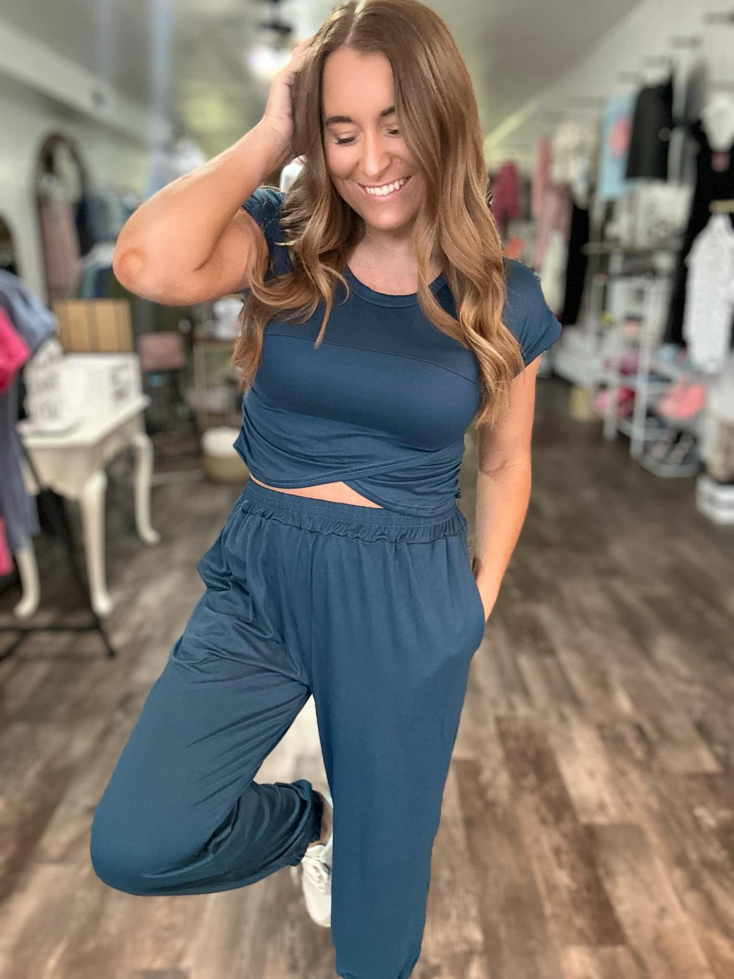 The Cami Wrap Hemline Top and Pant Set