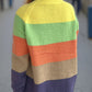 Color Block Round Neck Long Sleeve Sweater