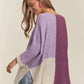 ADORA Side Slit Color Block Long Sleeve Sweater