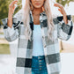 Plaid Button Up Dropped Shoulder Jacket