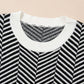 Striped Round Neck Long Sleeve Sweater