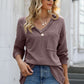 Exposed Seam V-Neck Long Sleeve T-Shirt