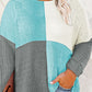 Plus Size Color Block Round Neck Sweater