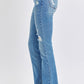 Judy Blue Full Size Mid Rise Destroyed Hem Distressed Jeans