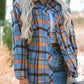 Plaid Collared Neck Long Sleeve Shirt