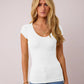 Scoop Neck Cap Sleeve T-Shirt