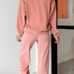 Round Neck Long Sleeve Top and Pants Set