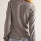 Exposed Seam Round Neck Long Sleeve T-Shirt