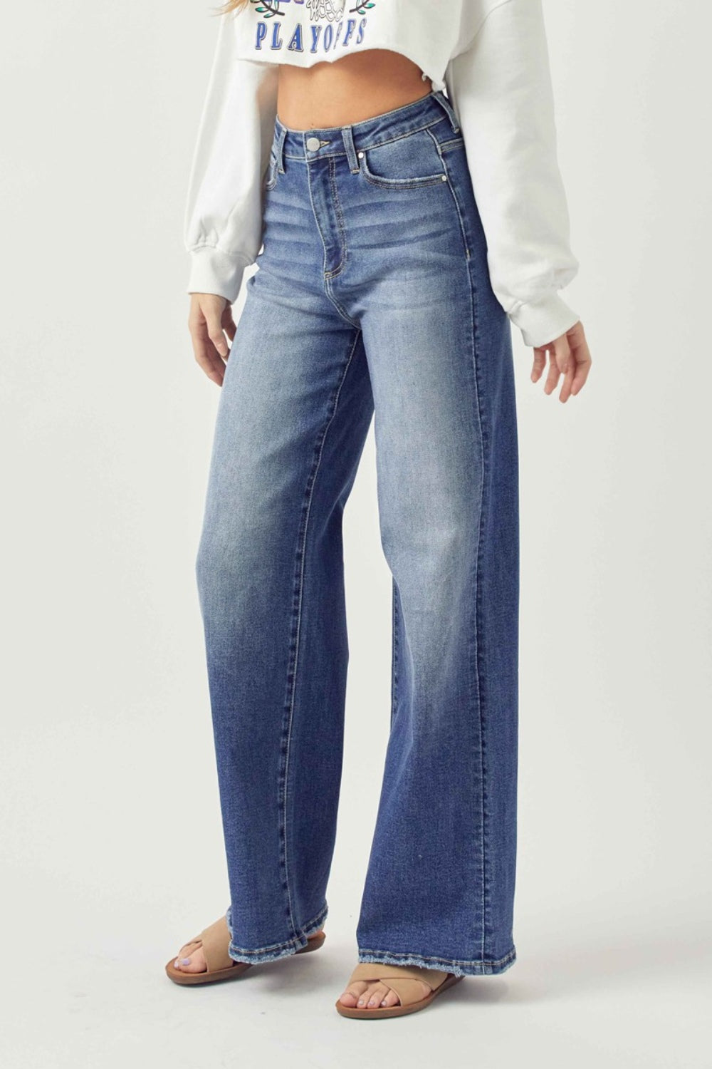 Taren Risen High Rise Wide Leg Jeans