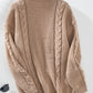 Cable-Knit Open Front Long Sleeve Cardigan