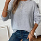 Loose Round Neck Solid Color Knitted Sweater: Green / S