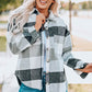 Plaid Button Up Dropped Shoulder Jacket