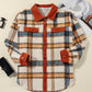 Plus Size Plaid Button Down Jacket