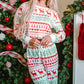 Christmas Element Round Neck Top and Pants Lounge Set