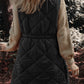 Pocketed Zipper and Button Vest Coat