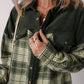 Snap Down Collared Neck Plaid Shacket