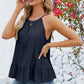 Tied Ruffled Round Neck Cami