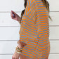 Contrast Striped Round Neck Long Sleeve Sweatshirt