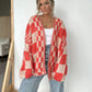 Plaid Open Front Long Sleeve Cardigan