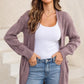 Cable-Knit Dropped Shoulder Slit Cardigan