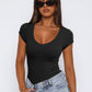 Scoop Neck Cap Sleeve T-Shirt