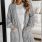 Cable-Knit Dropped Shoulder Slit Cardigan