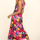 Haptics Pocketed Floral Round Neck Sleeveless Midi Dress