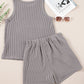 Round Neck Sleeveless Top and Shorts Set