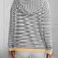 Striped Long Sleeve Hooded Knit Top