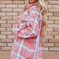 Plaid Button Up Long Sleeve Shacket