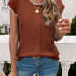 Round Neck Cap Sleeve Knit Top