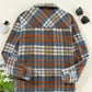 Plaid Collared Neck Jacket with Chest Pockets