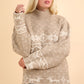 VERY J Christmas Element Mock Neck Long Sleeve Sweater