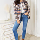 Double Take Plaid Button Front Shirt Jacket with Breast Pockets