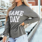 GAME DAY Striped Round Neck Long Sleeve Top